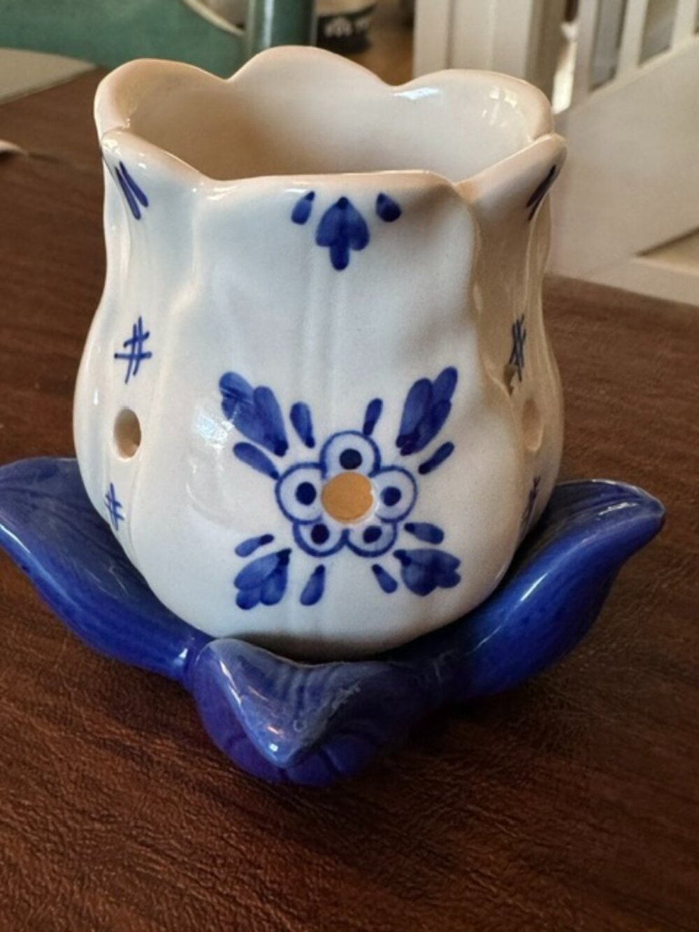 Delft Blue ceramic candlestick holder